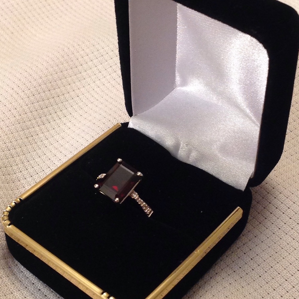 Elegant Silver and Garnet Ring- Reposh